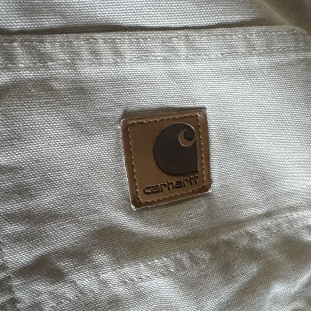 VNTG Carhartt B11 STN Natural Stone Duck Work Pants 44x32 Utility Gorpcore Retro